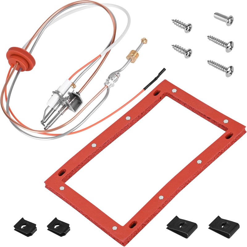 Inchoco Upgraded SP20075 Pilot and Igniter Assembly Replacement Kit Compatible with Rheem, GE, Richmond Water Heater Pilot Assembly Natural Gas Water Heater Parts Including Burner Door Gasket - Image 1